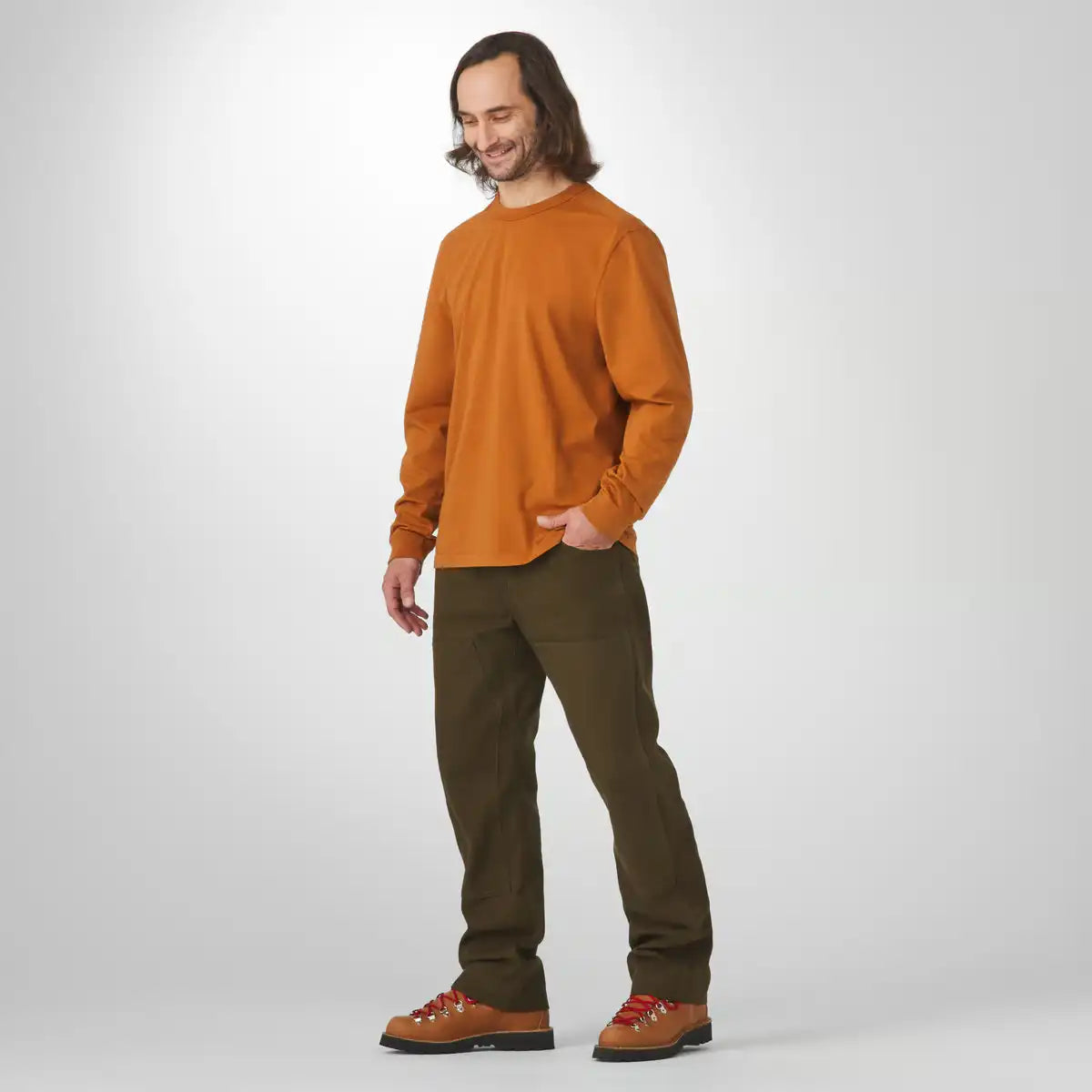 Danner 10.5oz Heavy Weight Long Sleeve Tee Glazed Ginger - Image 3