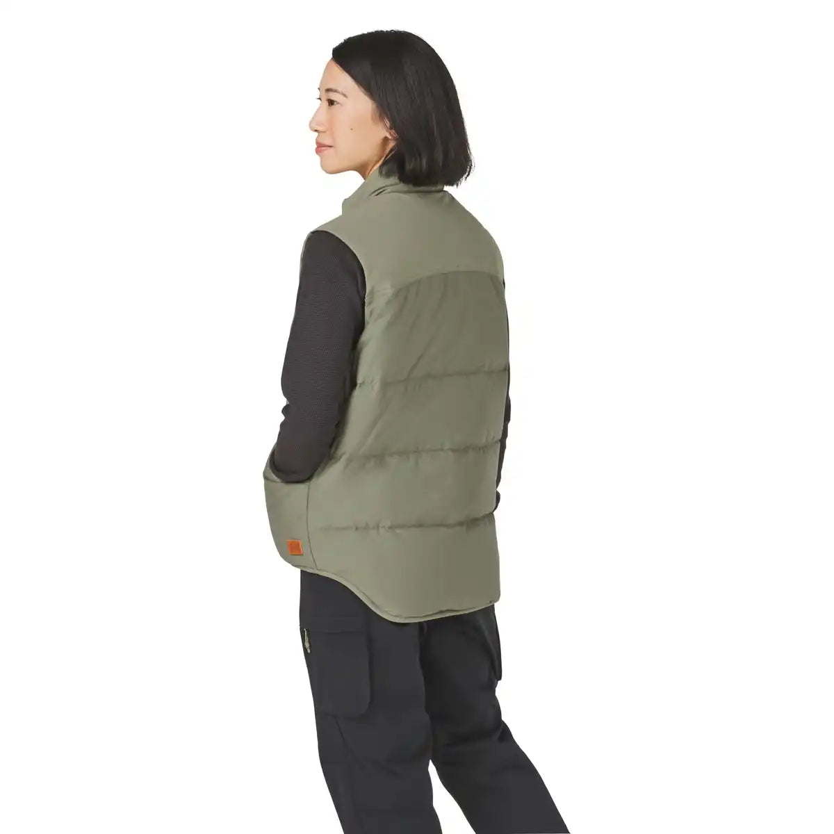 Zigzag Down Vest Dusty Olive - Image 3