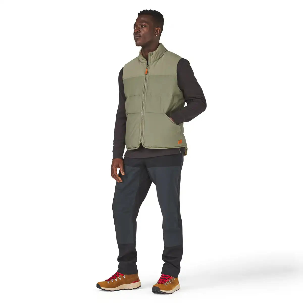 Zigzag Down Vest Dusty Olive - Image 6