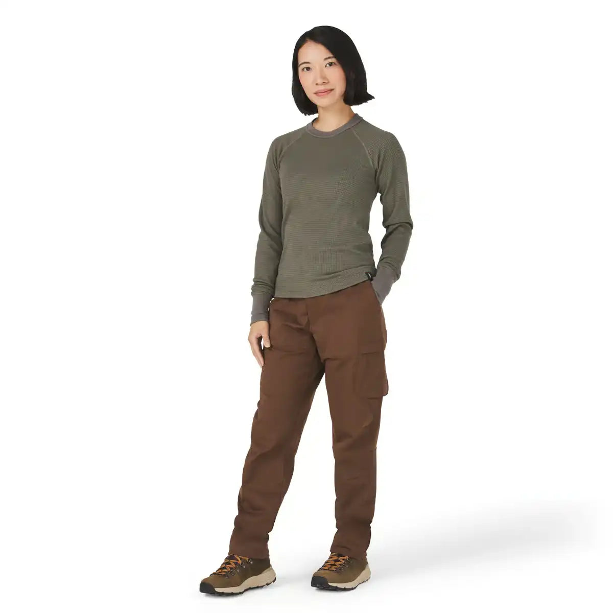 Santiam Waffle LS Tee Dusty Olive - Image 2